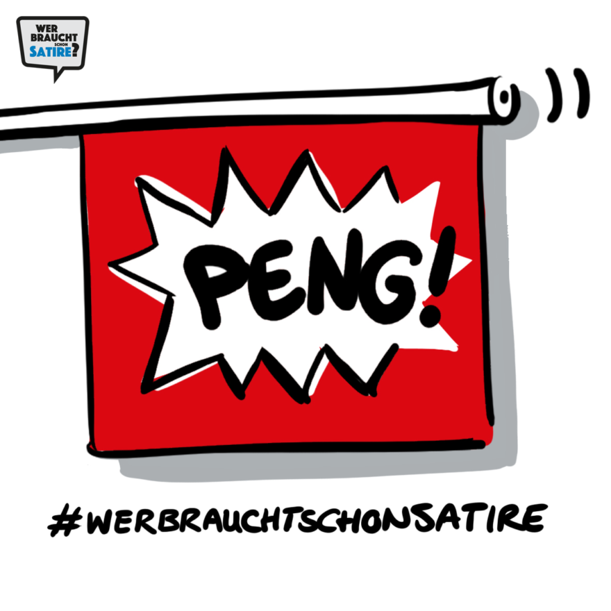 Cartoon von Tomz – Wer braucht schon Satire? Aktion zur Stärkung der Schweizer Satire. Satire frei von Zensur, Investoren und Medienkonzernen – von den Künstler*innen direkt zu dir.