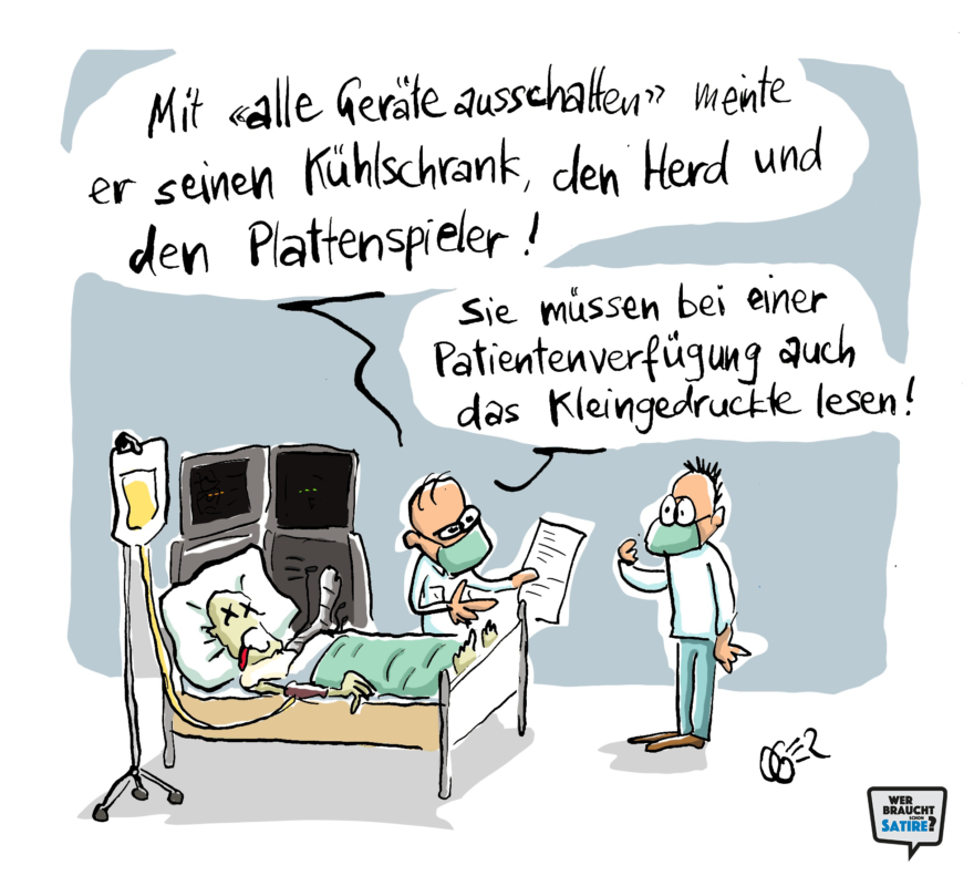 Cartoon von Oger – Wer braucht schon Satire? Aktion zur Stärkung der Schweizer Satire. Satire frei von Zensur, Investoren und Medienkonzernen – von den Künstler*innen direkt zu dir.